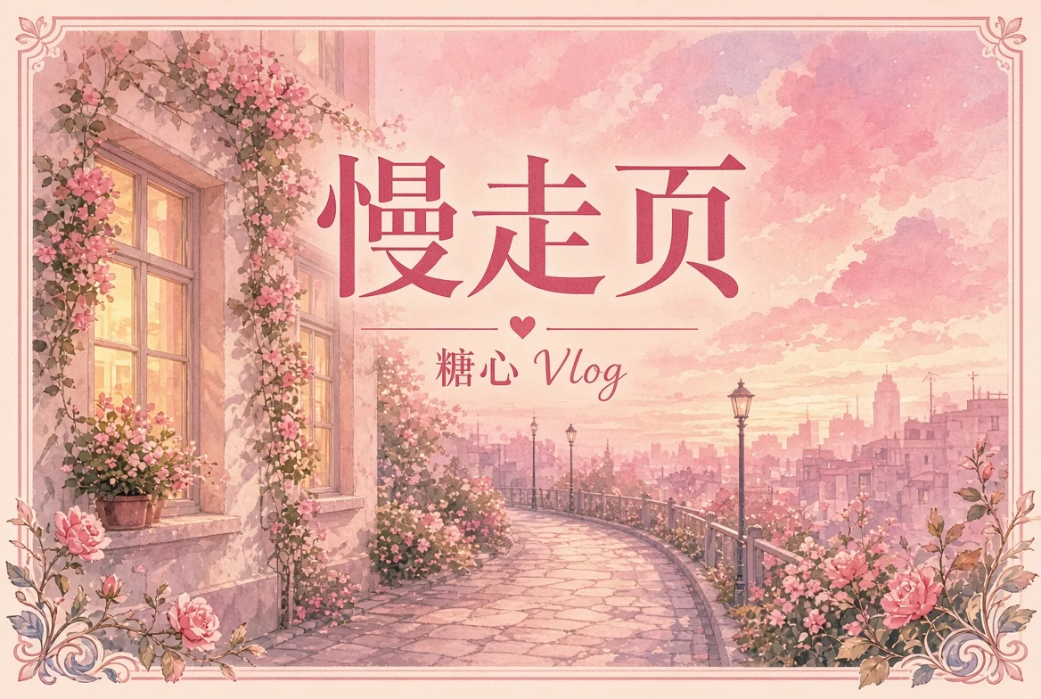 慢走页与城市散步主题插画